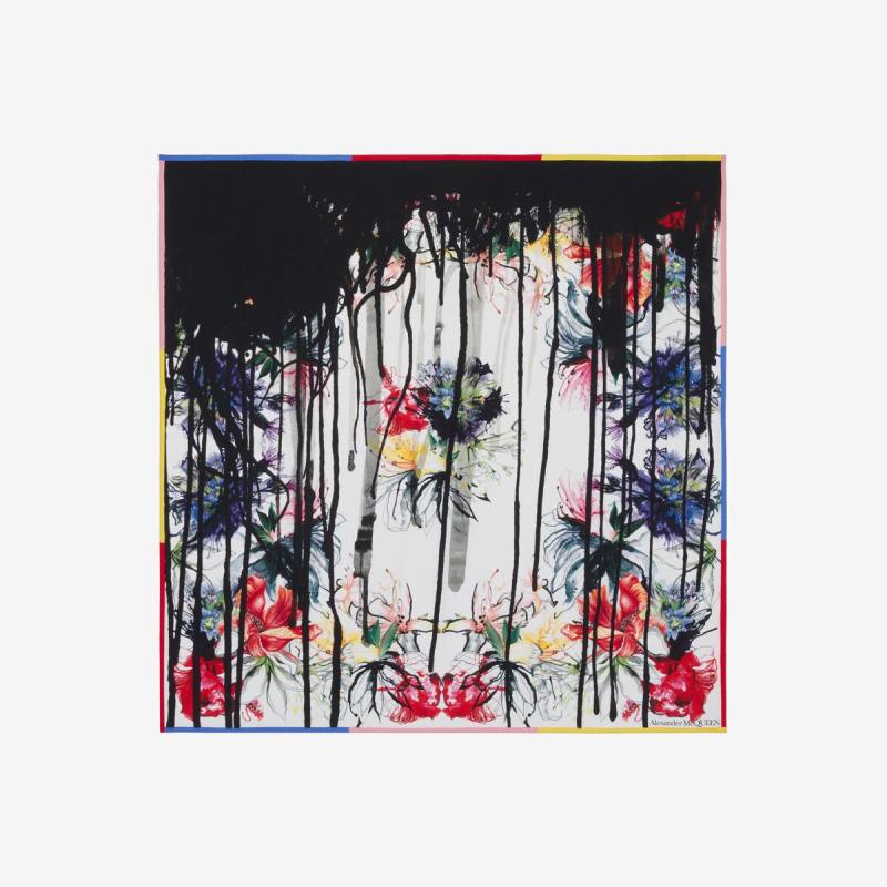 Alexander McQueen Women's White Exploded Floral Foulard (Silk)